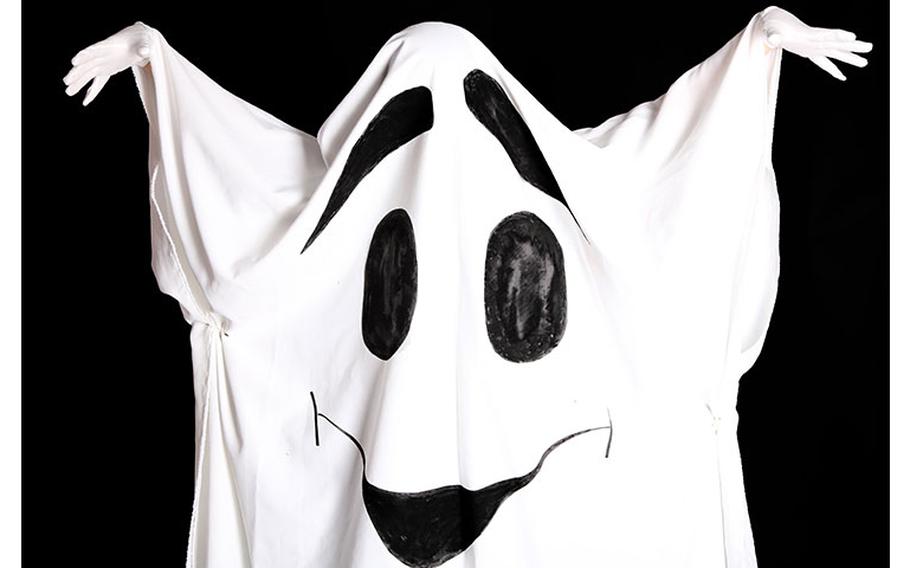 Halloween ghost, on dark background